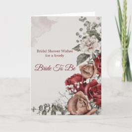 Vrijgezellenfeest Red Bronze Rozen Floral Kaart