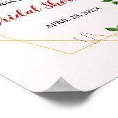 Vrijgezellenfeest Red Gold Glitter Floral Welkomst Poster (Hoek)