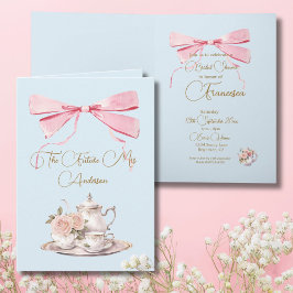 Vrijgezellenfeest Regency Tea Party Elegant Invita Notitiekaartje