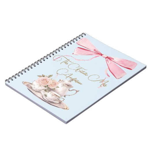 Vrijgezellenfeest Regency Tea Party Elegant Lint Notitieboek (Linkerzijde)