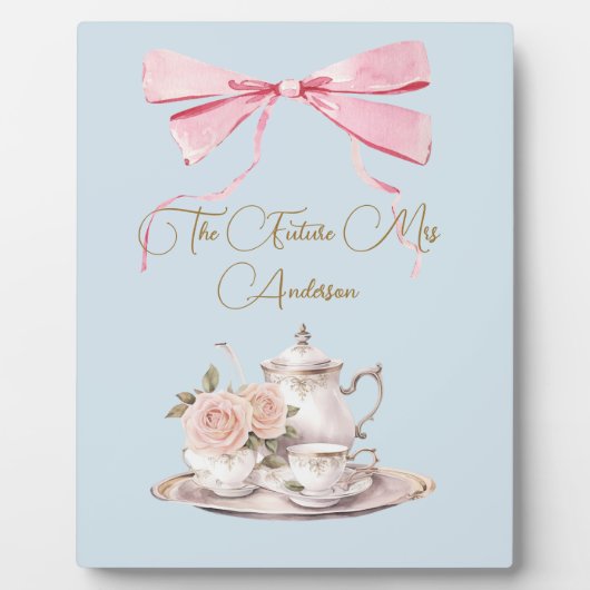 Vrijgezellenfeest Regency Tea Party Roze Lint Fotoplaat (Voorkant)