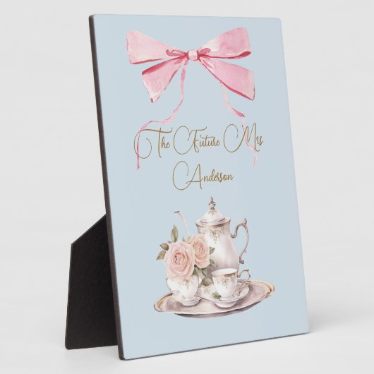 Vrijgezellenfeest Regency Tea Party Roze Lint Fotoplaat (Zijkant)