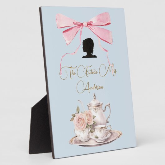 Vrijgezellenfeest Regency Tea Party Silhouet Lint Fotoplaat (Zijkant)