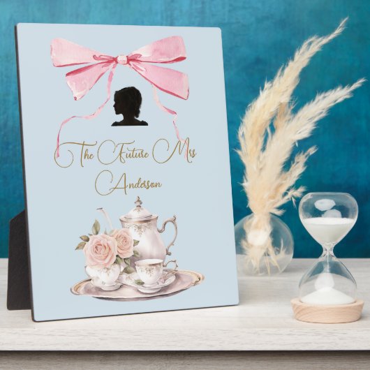 Vrijgezellenfeest Regency Tea Party Silhouet Lint Fotoplaat (Zijkant)