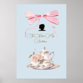 Vrijgezellenfeest Regency Tea Party Silhouet Lint Poster (Voorkant)