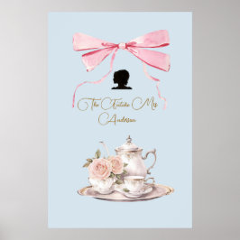 Vrijgezellenfeest Regency Tea Party Silhouet Lint Poster