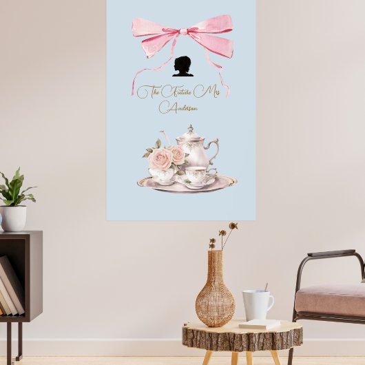 Vrijgezellenfeest Regency Tea Party Silhouet Lint Poster (Woonkamer 3)