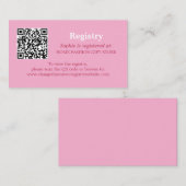 Vrijgezellenfeest Registry QR Code Roze Magenta Informatiekaartje (Voorkant / Achterkant)