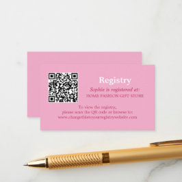 Vrijgezellenfeest Registry QR Code Roze Magenta Informatiekaartje