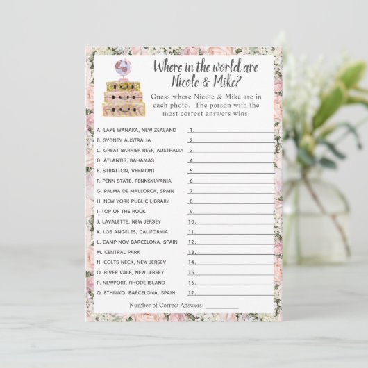 Vrijgezellenfeest reisgame kaart (Staand voorkant)