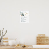 Vrijgezellenfeest reisplan Blauwe Floral Fab Fun Poster (Keuken)