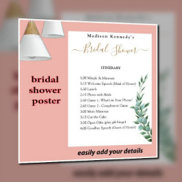 Vrijgezellenfeest reisplan Blauwe Floral Fab Fun Poster