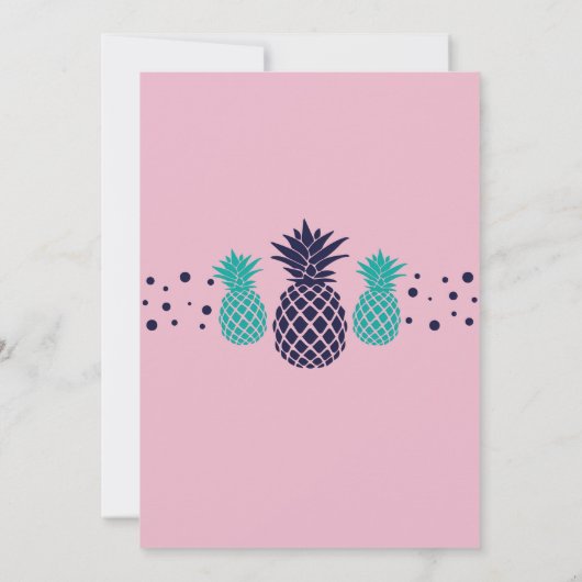 Vrijgezellenfeest Reisroute Ananas Aloha Uitnodige Kaart (Achterkant)