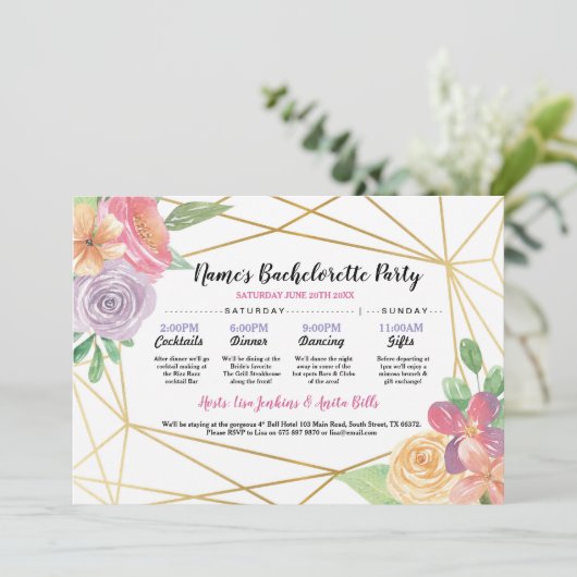 Vrijgezellenfeest reisroute Bachelorette Gold Lijs Kaart (Staand voorkant)