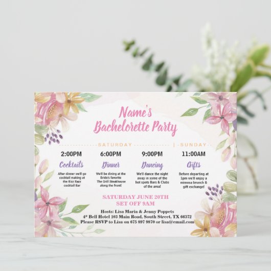 Vrijgezellenfeest Reisroute Bloemen Bloemen Waterv Kaart (Staand voorkant)