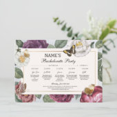 Vrijgezellenfeest reisroute Bloom Floral Butterfly Kaart (Staand voorkant)