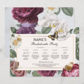 Vrijgezellenfeest reisroute Bloom Floral Butterfly Kaart (Voorkant / Achterkant)