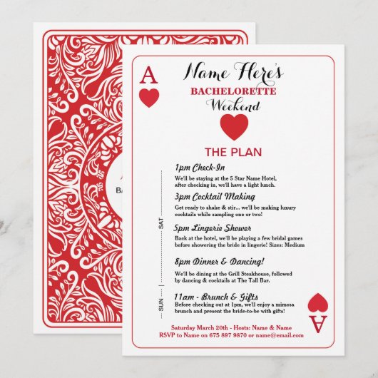 Vrijgezellenfeest reisroute Las Vegas Kaarten Uitn (Voorkant / Achterkant)