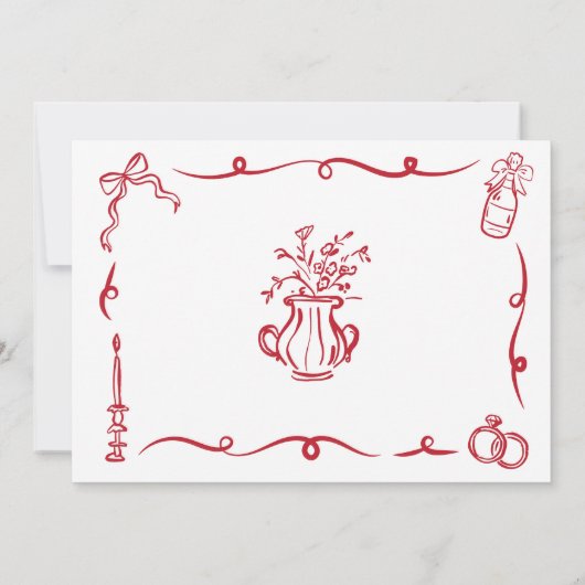 Vrijgezellenfeest reisschema grillige hand geteken kaart (Achterkant)