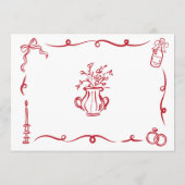 Vrijgezellenfeest reisschema grillige hand geteken programmakaart (Achterkant)