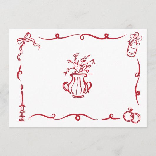 Vrijgezellenfeest reisschema grillige hand geteken programmakaart (Achterkant)