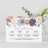 Vrijgezellenfeest reisschema Herfst perzik Paarse  Kaart (Staand voorkant)