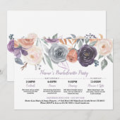 Vrijgezellenfeest reisschema Herfst perzik Paarse  Kaart (Voorkant / Achterkant)