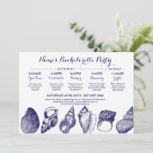 Vrijgezellenfeest Reisschema Strand Wedding Shells Kaart (Staand voorkant)