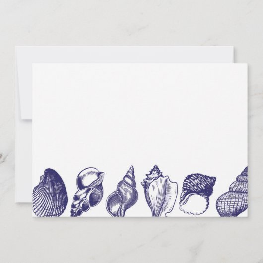 Vrijgezellenfeest Reisschema Strand Wedding Shells Kaart (Achterkant)