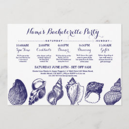 Vrijgezellenfeest Reisschema Strand Wedding Shells Kaart