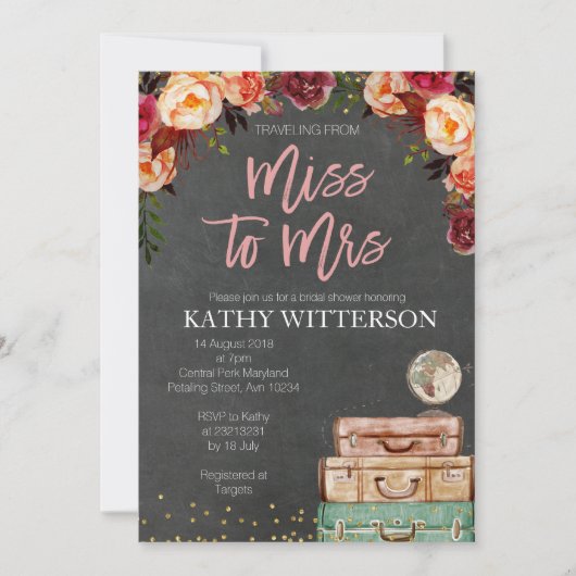 Vrijgezellenfeest reisuitnodiging kaart (Voorkant)