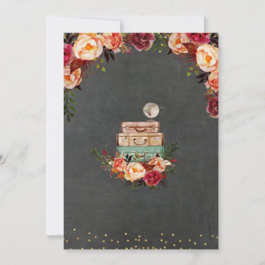 Vrijgezellenfeest reisuitnodiging kaart (Achterkant)