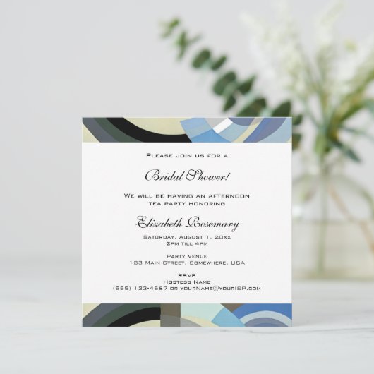  Vrijgezellenfeest, Retro Art Deco Jazz Kaart (Staand voorkant)