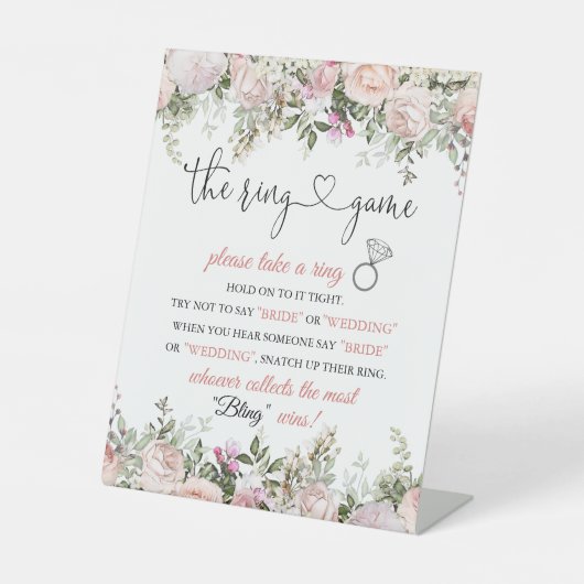 Vrijgezellenfeest Ring Game Instructies Reclamebord Met Voetstuk (Voorkant)