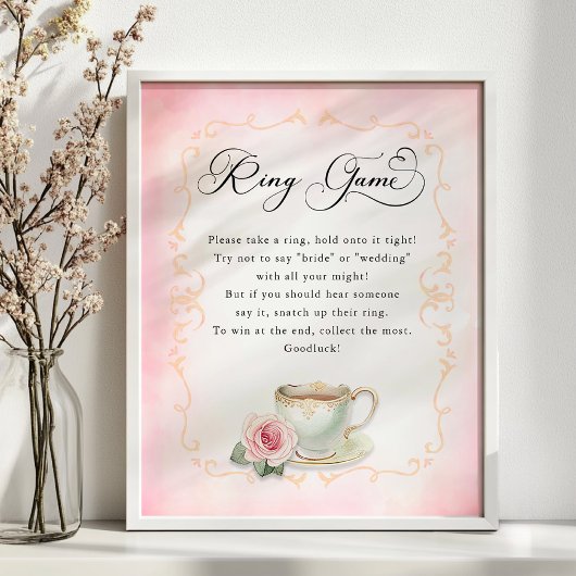 Vrijgezellenfeest Ring Spelbord - Theepartijthema Poster