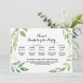 vrijgezellenfeest Ritinerary Wedding Foliage Leave Kaart (Staand voorkant)