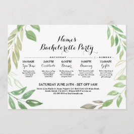 vrijgezellenfeest Ritinerary Wedding Foliage Leave Kaart