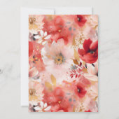 Vrijgezellenfeest Rode en Roze Abstracte Floral Ar Kaart (Achterkant)