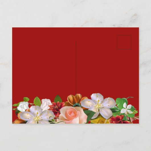 Vrijgezellenfeest rode goudmeel briefkaart (Achterkant)