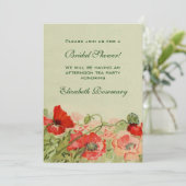  Vrijgezellenfeest, rode papaverbloem Kaart (Staand voorkant)