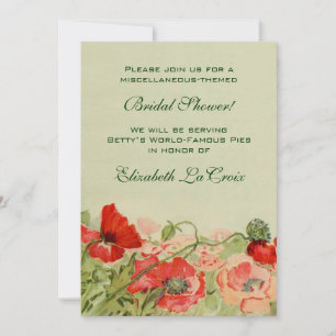  Vrijgezellenfeest, rode papaverbloem Kaart