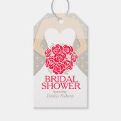 Vrijgezellenfeest rode repetitie cadeau label voor cadeaulabel (Voorkant)