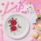 Vrijgezellenfeest rode rozen papieren bordje (Feest)