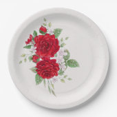Vrijgezellenfeest rode rozen papieren bordje (Voorkant)