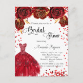 Vrijgezellenfeest rode witte rozen bloemen uitnodiging briefkaart (Voorkant)