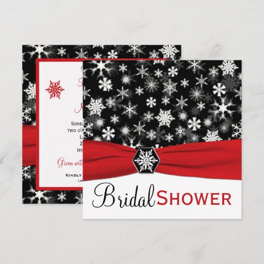 Vrijgezellenfeest Rode, witte, zwarte sneeuwvlokke Kaart (Voorkant / Achterkant)