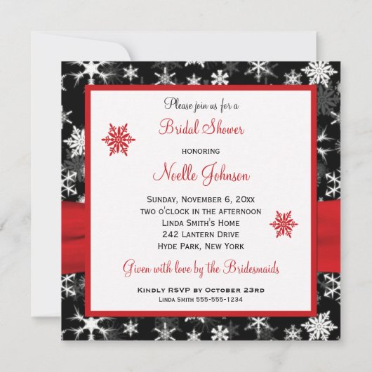 Vrijgezellenfeest Rode, witte, zwarte sneeuwvlokke Kaart (Achterkant)