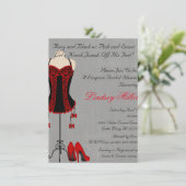 Vrijgezellenfeest Rode & Zwarte Lingerie Kaart (Staand voorkant)