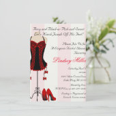 Vrijgezellenfeest Rode & Zwarte Lingerie Kaart (Staand voorkant)
