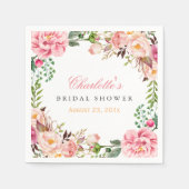 Vrijgezellenfeest Romantic Chic Floral Wreatwrap Servetten (Voorkant)